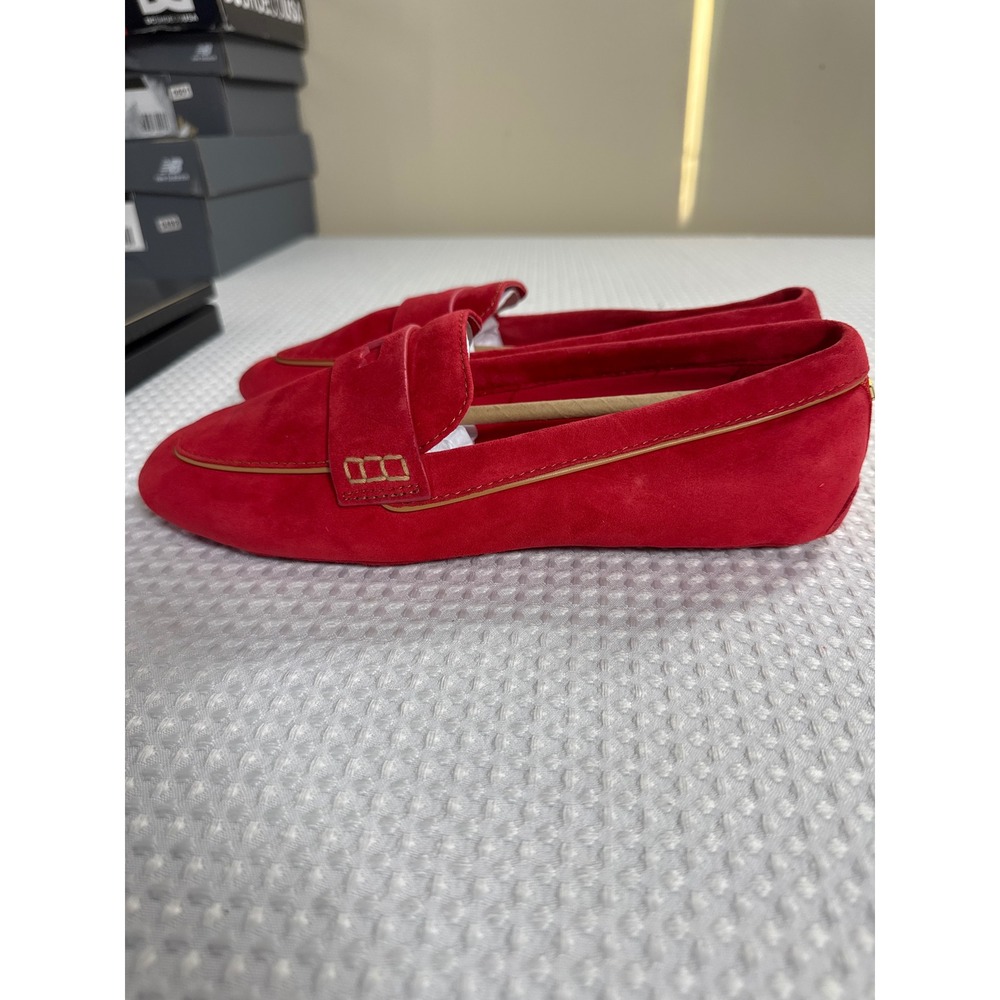 Birdies The Starling Loafers Womens 9.5 Red Suede Penny Flat Casual NWOB